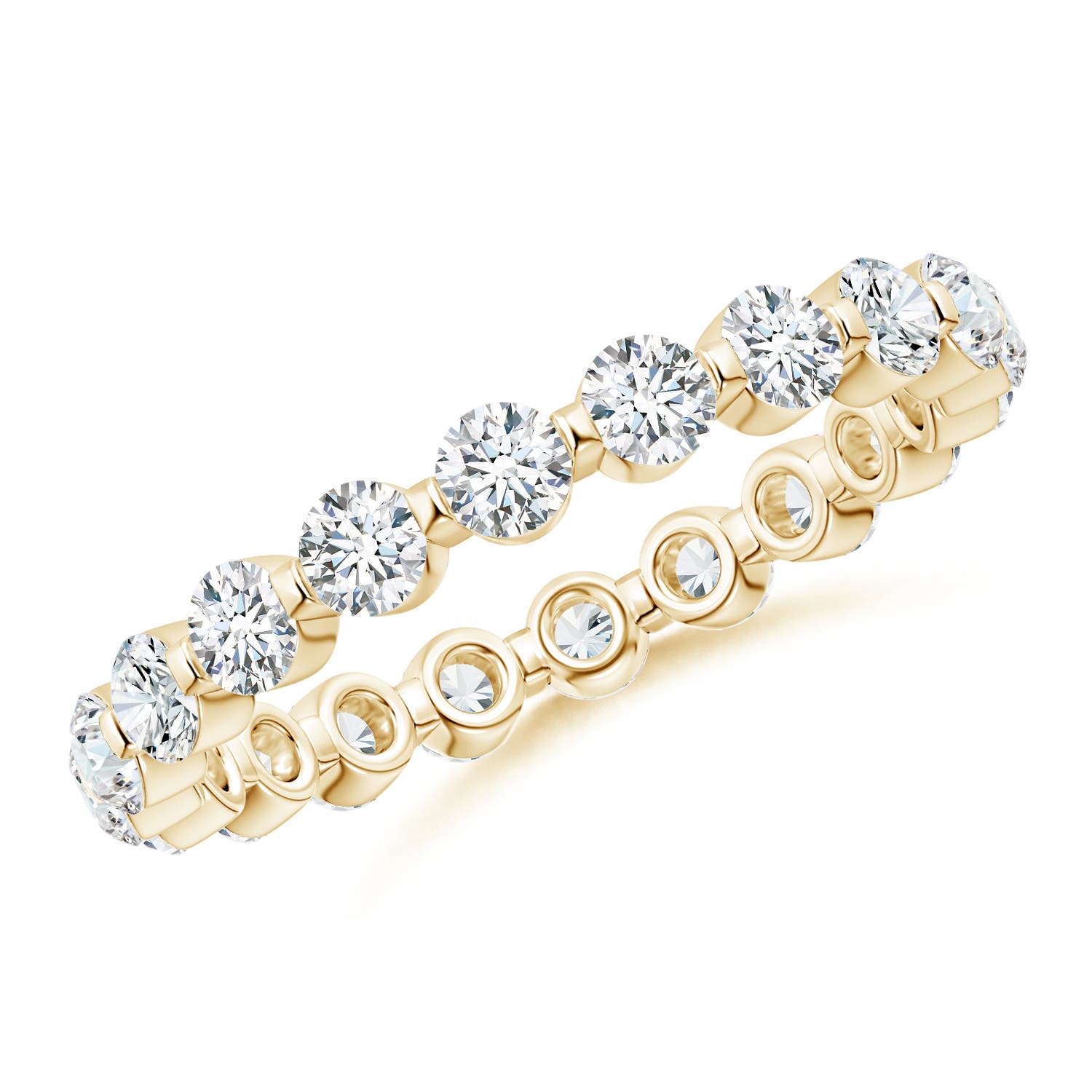 2.4mm FGVS Lab-Grown Prong-Set Diamond Eternity Stackable Ring in 60 18CT Yellow Gold