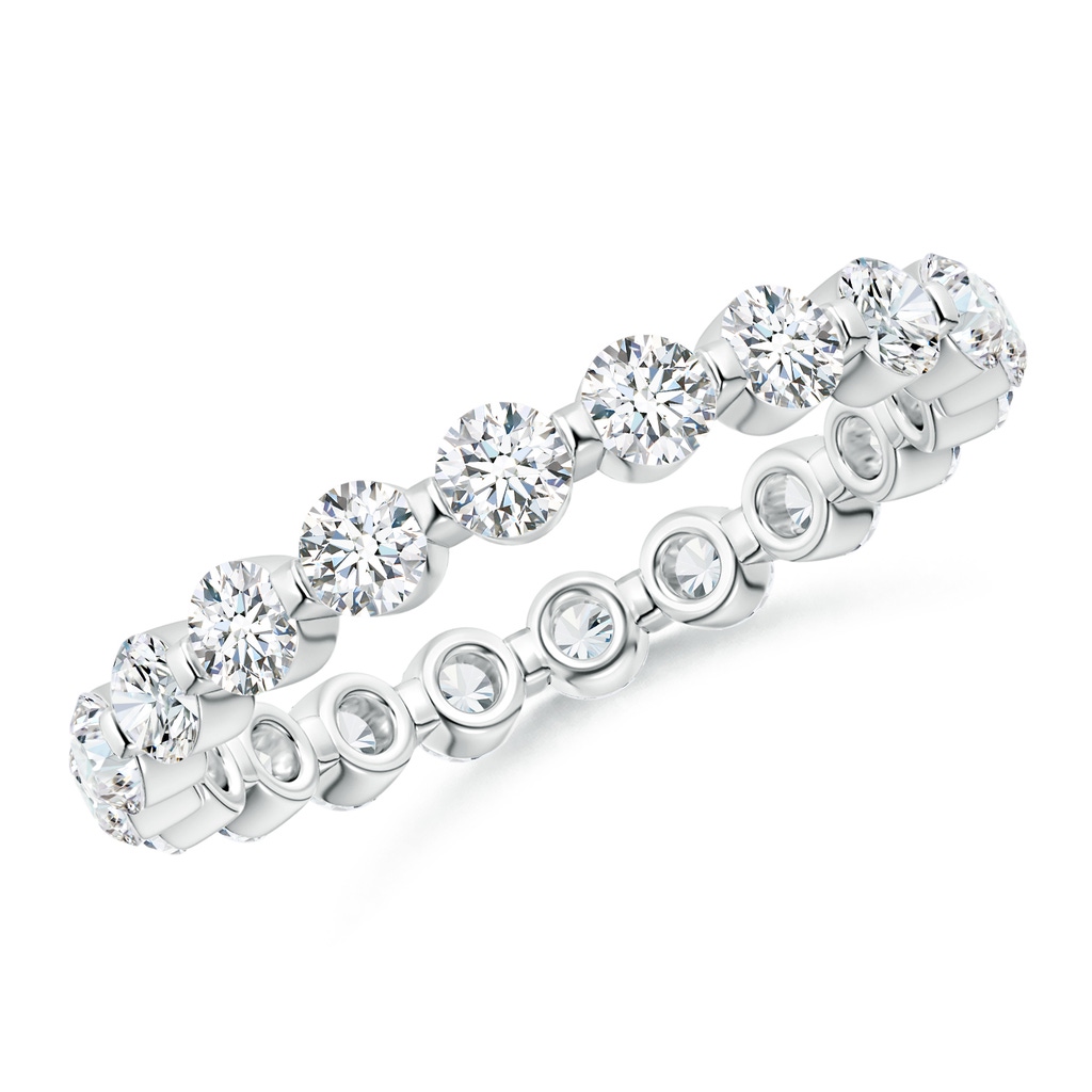 2.4mm FGVS Lab-Grown Prong-Set Diamond Eternity Stackable Ring in 60 White Gold