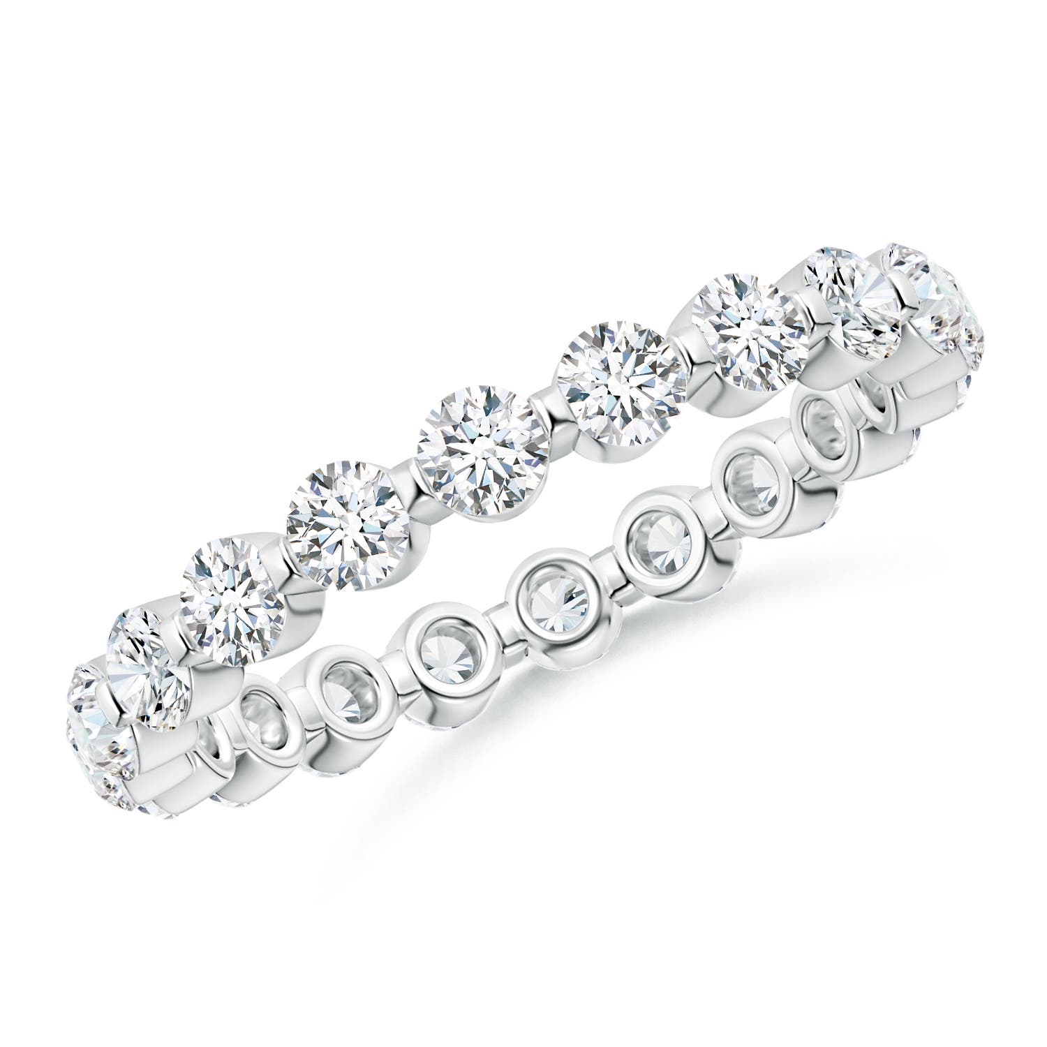 2.4mm FGVS Lab-Grown Prong-Set Diamond Eternity Stackable Ring in 65 White Gold