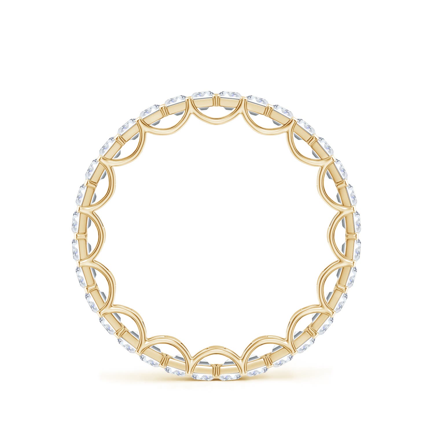 3x2mm FGVS Lab-Grown Prong-Set Emerald-Cut Diamond Eternity Wedding Ring in 55 18K Yellow Gold