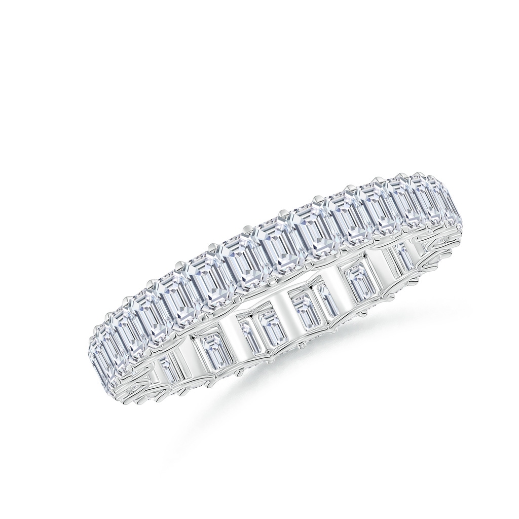 3x2mm FGVS Lab-Grown Prong-Set Emerald-Cut Diamond Eternity Wedding Ring in 55 P950 Platinum