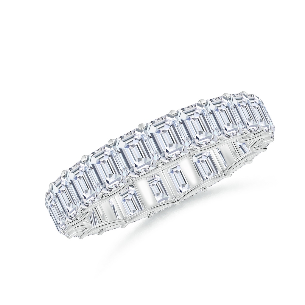 4x3mm FGVS Lab-Grown Prong-Set Emerald-Cut Diamond Eternity Wedding Ring in 55 White Gold