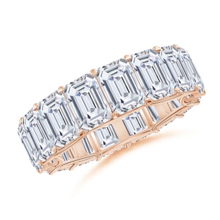 6.5x4.5mm FGVS Lab-Grown Prong-Set Emerald-Cut Diamond Eternity Wedding Ring in 55 Rose Gold