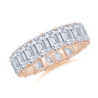 6x4mm FGVS Lab-Grown Prong-Set Emerald-Cut Diamond Eternity Wedding Ring in 70 Rose Gold
