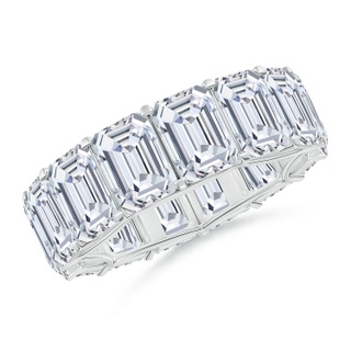 7x5mm FGVS Lab-Grown Prong-Set Emerald-Cut Diamond Eternity Wedding Ring in 55 P950 Platinum