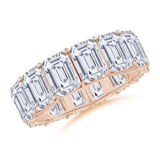 7x5mm FGVS Lab-Grown Prong-Set Emerald-Cut Diamond Eternity Wedding Ring in 55 Rose Gold