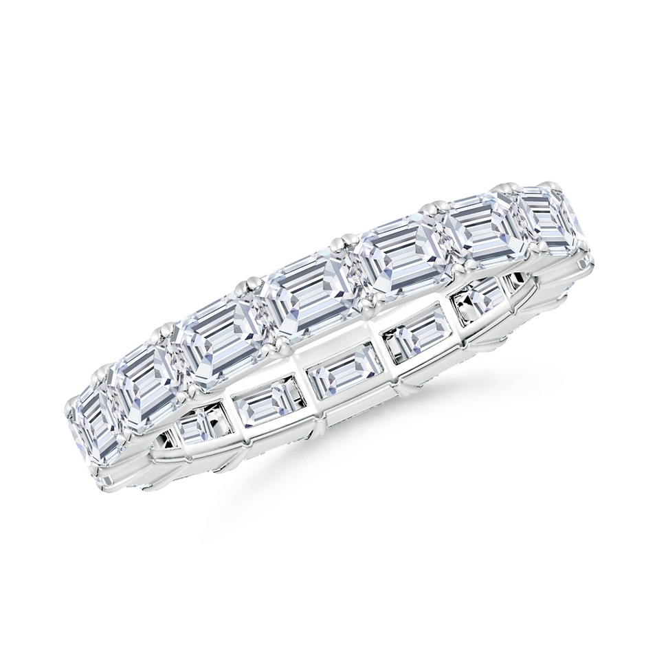 4x3mm FGVS Lab-Grown East-West Emerald-Cut Diamond Eternity Wedding Band in 60 P950 Platinum 