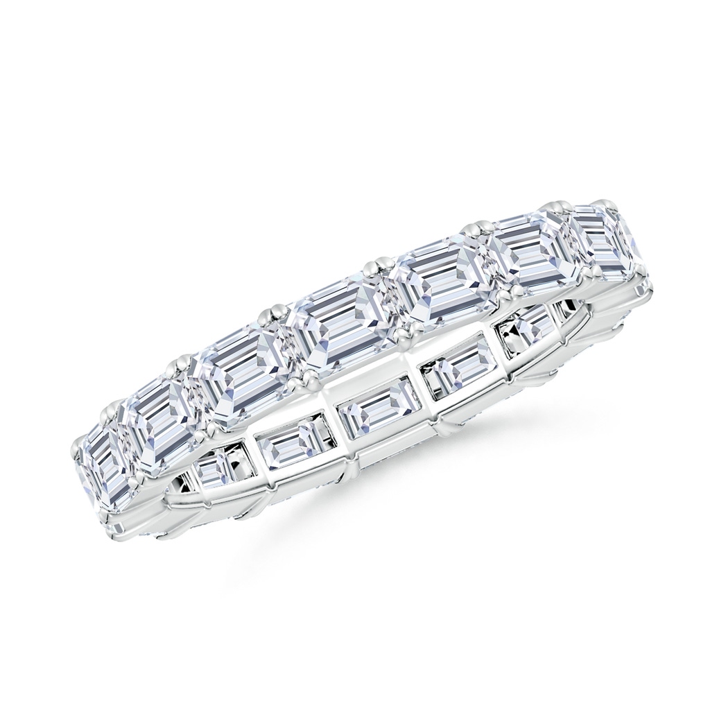 4x3mm FGVS Lab-Grown East-West Emerald-Cut Diamond Eternity Wedding Band in 60 S999 Silver