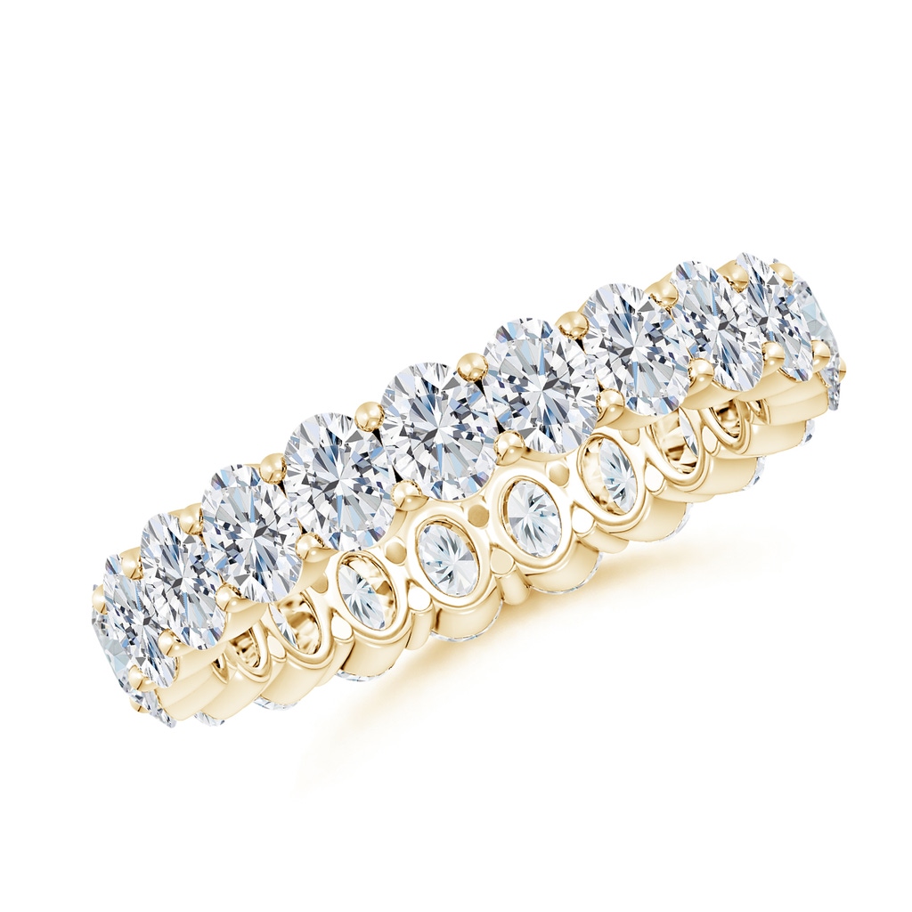 4x3mm FGVS Lab-Grown North-South Oval Diamond Classic Eternity Wedding Band in 65 Yellow Gold