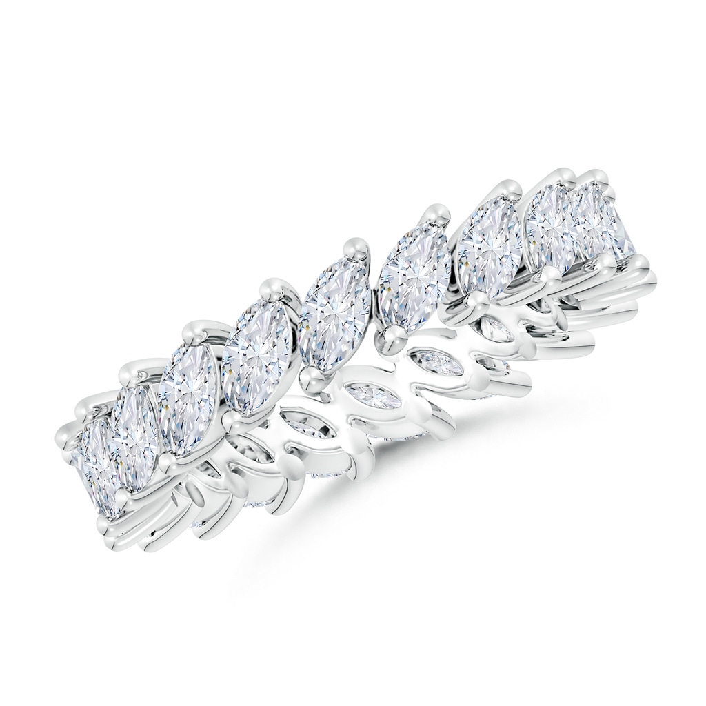 5x2.5mm FGVS Lab-Grown North-South Marquise Diamond Classic Eternity Wedding Band in 60 White Gold