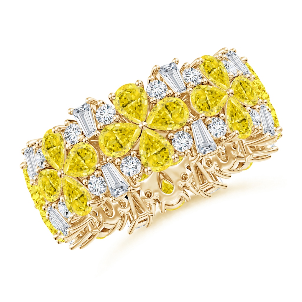 4x3mm Labgrown Aurora Nature Inspired Lab-Grown Yellow and White Diamond Eternity Ring in 55 18K Yellow Gold