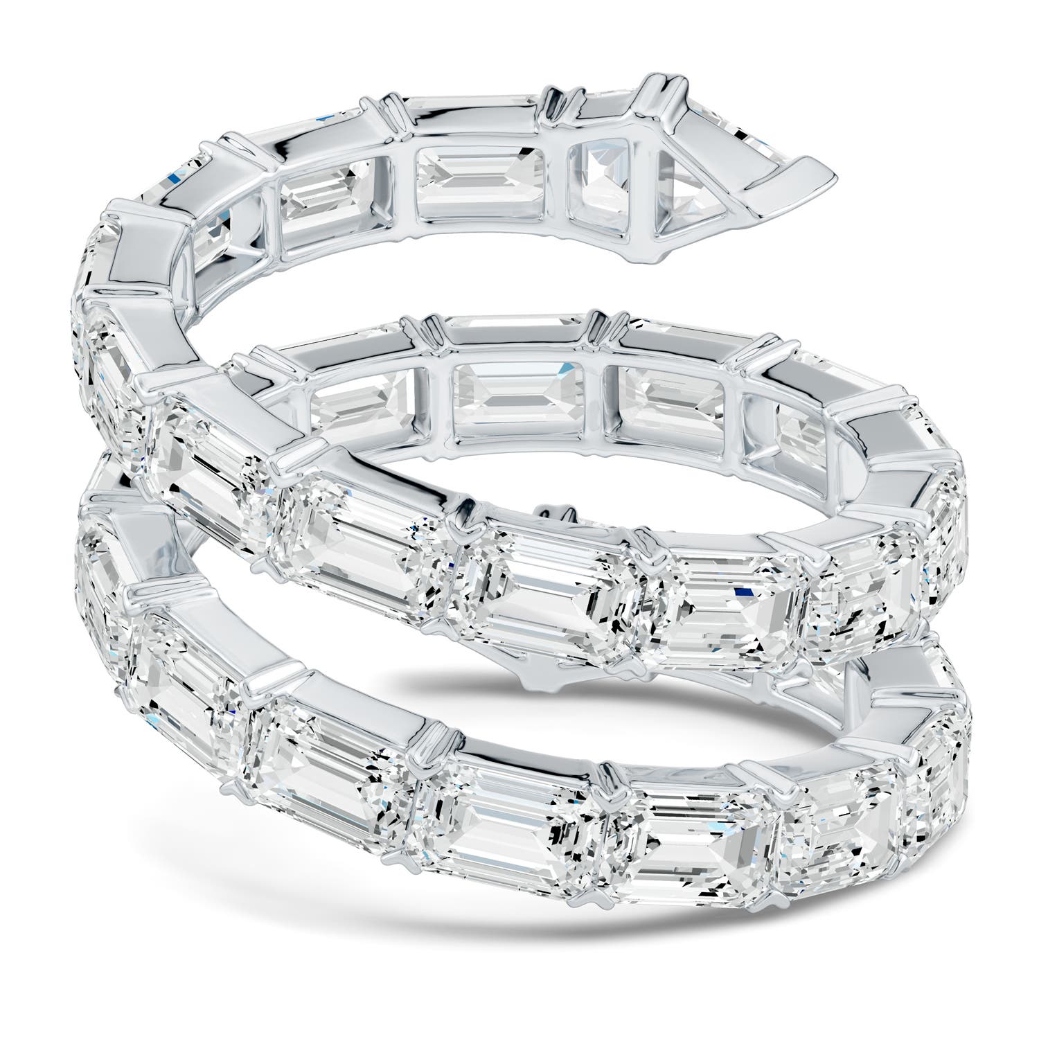 4.5x3mm FGVS The Davis Standard Snake Coil Lab-Grown Diamond Ring in 65 White Gold - side 4