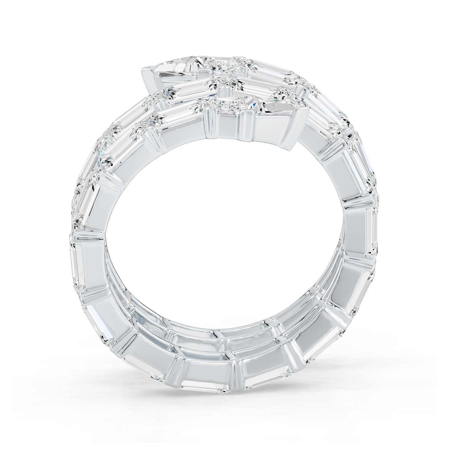 4.5x3mm FGVS The Davis Standard Snake Coil Lab-Grown Diamond Ring in 65 White Gold - side 6