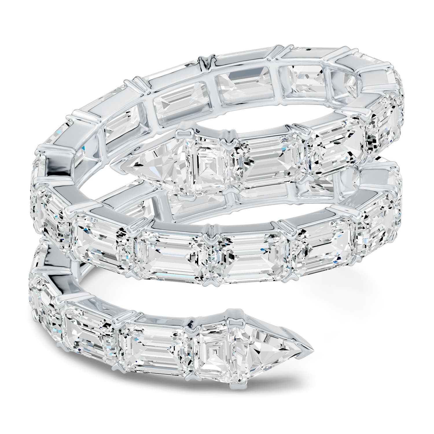 4.5x3mm FGVS The Davis Standard Snake Coil Lab-Grown Diamond Ring in 65 White Gold - side 8