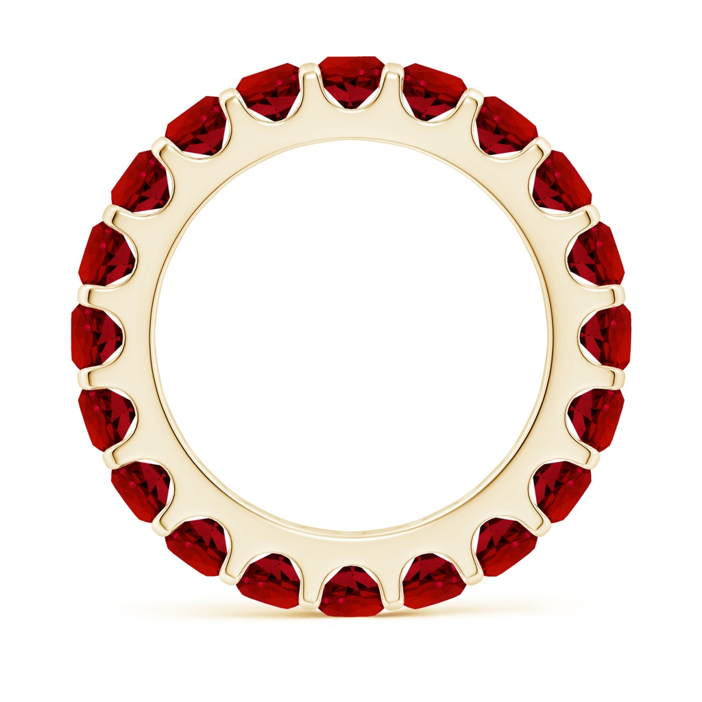 3.5mm Labgrown Lab-Grown Shared Prong Set Eternity Ruby Wedding Ring in 55 Yellow Gold - side 199