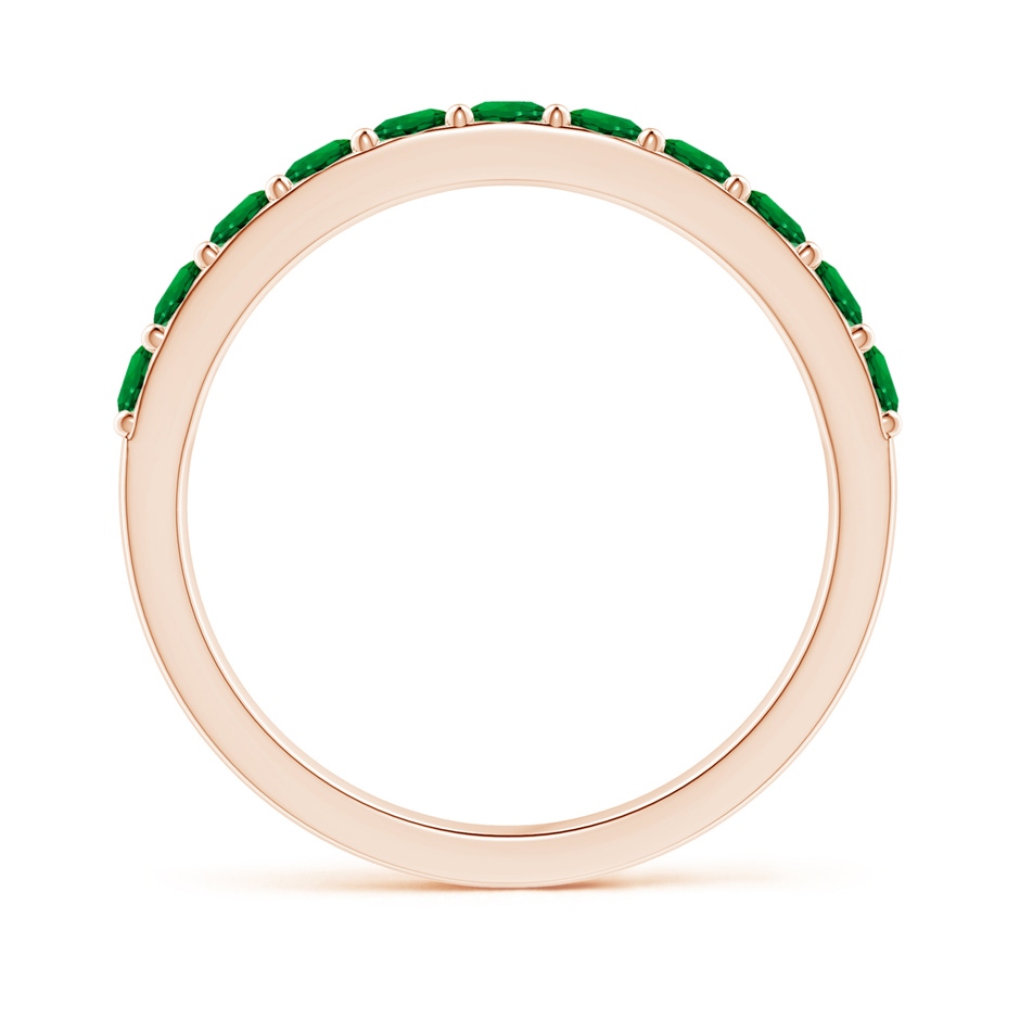 2.5mm Labgrown Lab-Grown Prong Set Half Eternity Round Emerald Wedding Ring in 18K Rose Gold side 199