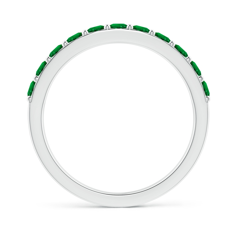 2.5mm Labgrown Lab-Grown Prong Set Half Eternity Round Emerald Wedding Ring in White Gold side 199