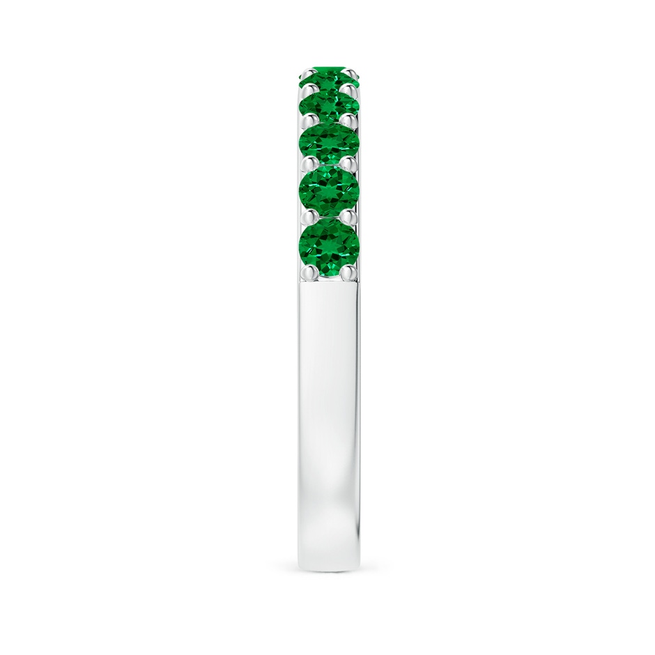 2.5mm Labgrown Lab-Grown Prong Set Half Eternity Round Emerald Wedding Ring in White Gold side 299