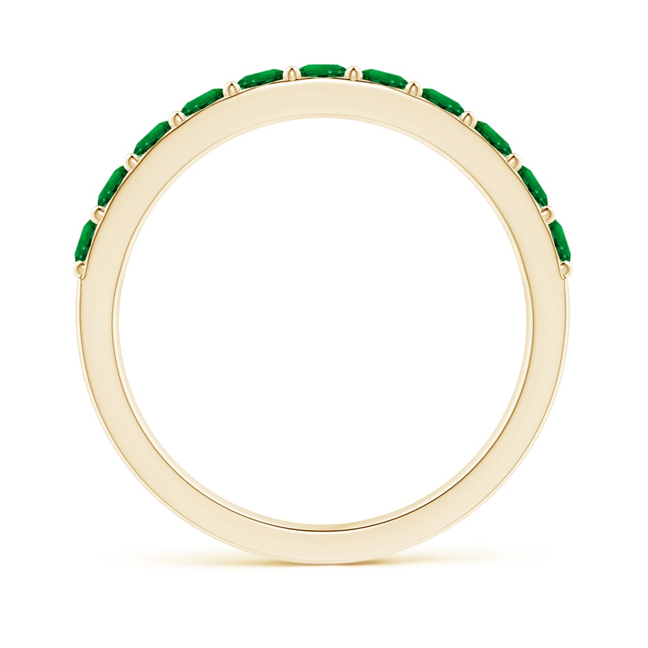 2.5mm Labgrown Lab-Grown Prong Set Half Eternity Round Emerald Wedding Ring in Yellow Gold side 199