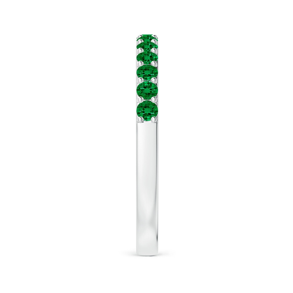 2mm Labgrown Lab-Grown Prong Set Half Eternity Round Emerald Wedding Ring in 18K White Gold side 299