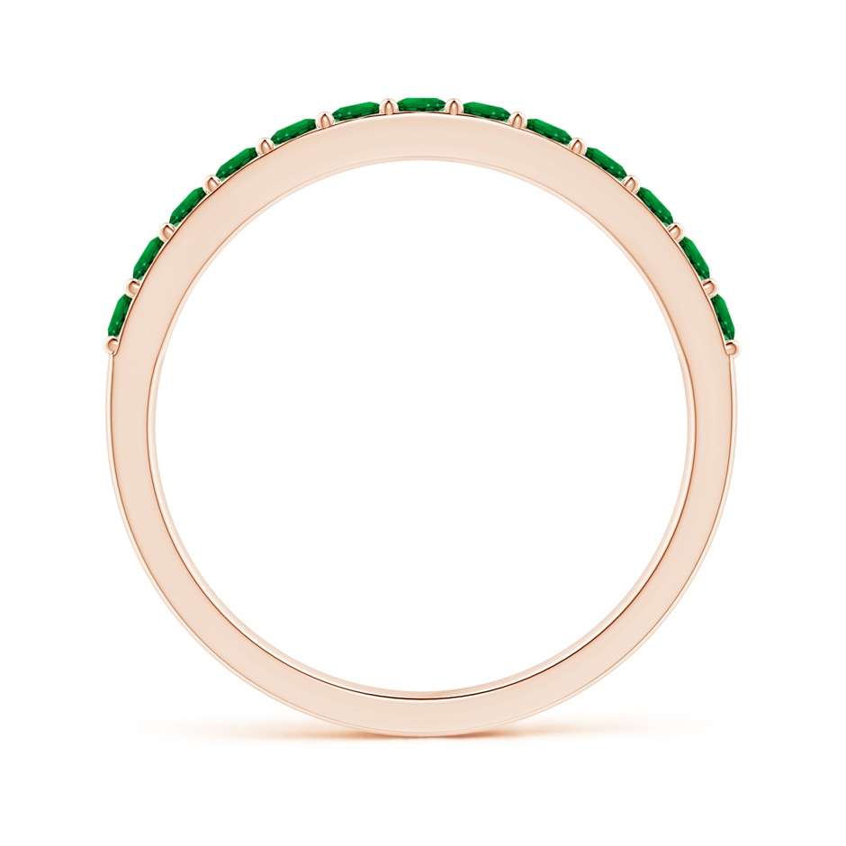 2mm Labgrown Lab-Grown Prong Set Half Eternity Round Emerald Wedding Ring in Rose Gold side 199