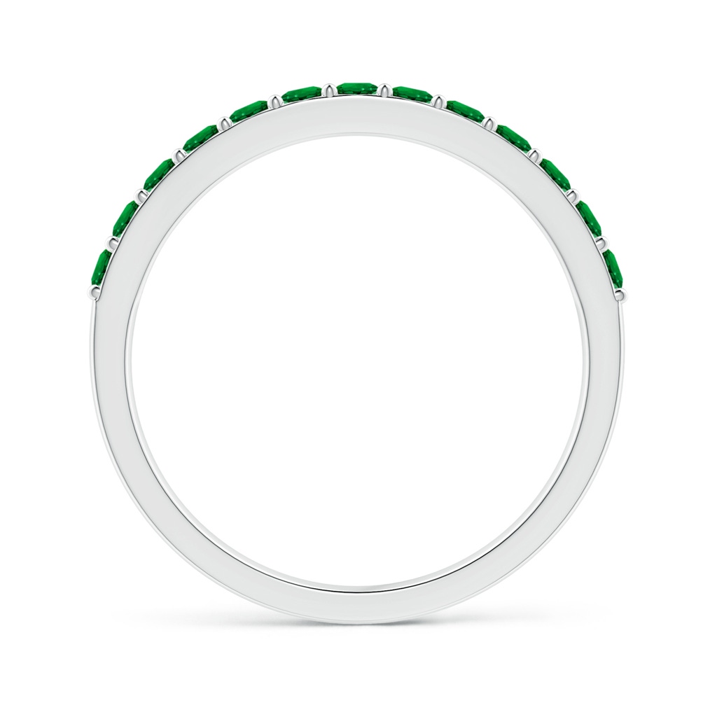 2mm Labgrown Lab-Grown Prong Set Half Eternity Round Emerald Wedding Ring in White Gold Side 199