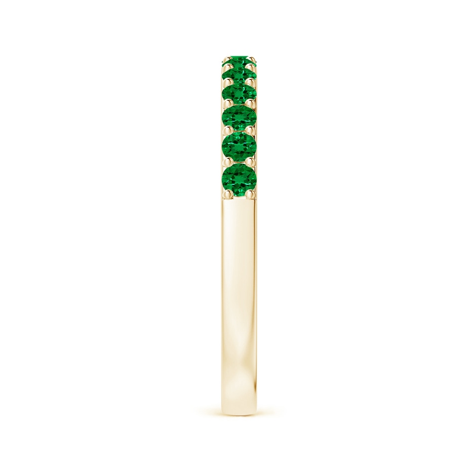 2mm Labgrown Lab-Grown Prong Set Half Eternity Round Emerald Wedding Ring in Yellow Gold side 299