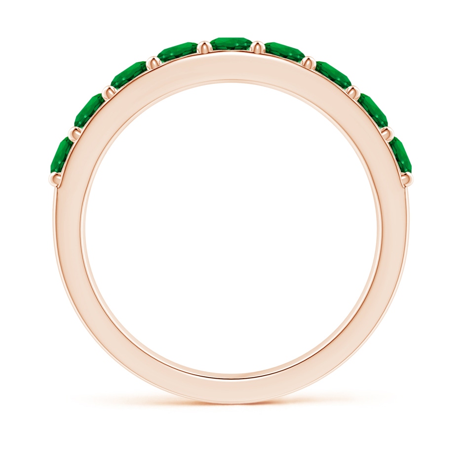 3mm Labgrown Lab-Grown Prong Set Half Eternity Round Emerald Wedding Ring in Rose Gold side 199