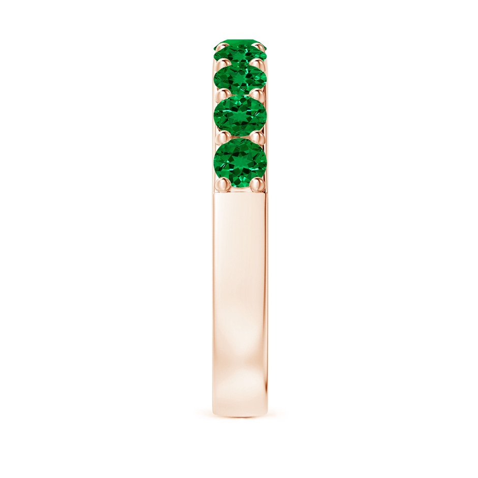 3mm Labgrown Lab-Grown Prong Set Half Eternity Round Emerald Wedding Ring in Rose Gold side 299