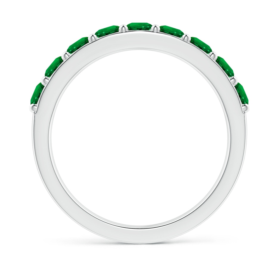 3mm Labgrown Lab-Grown Prong Set Half Eternity Round Emerald Wedding Ring in White Gold side 199