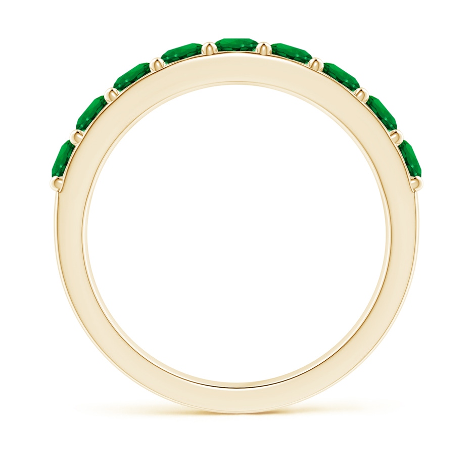 3mm Labgrown Lab-Grown Prong Set Half Eternity Round Emerald Wedding Ring in Yellow Gold side 199
