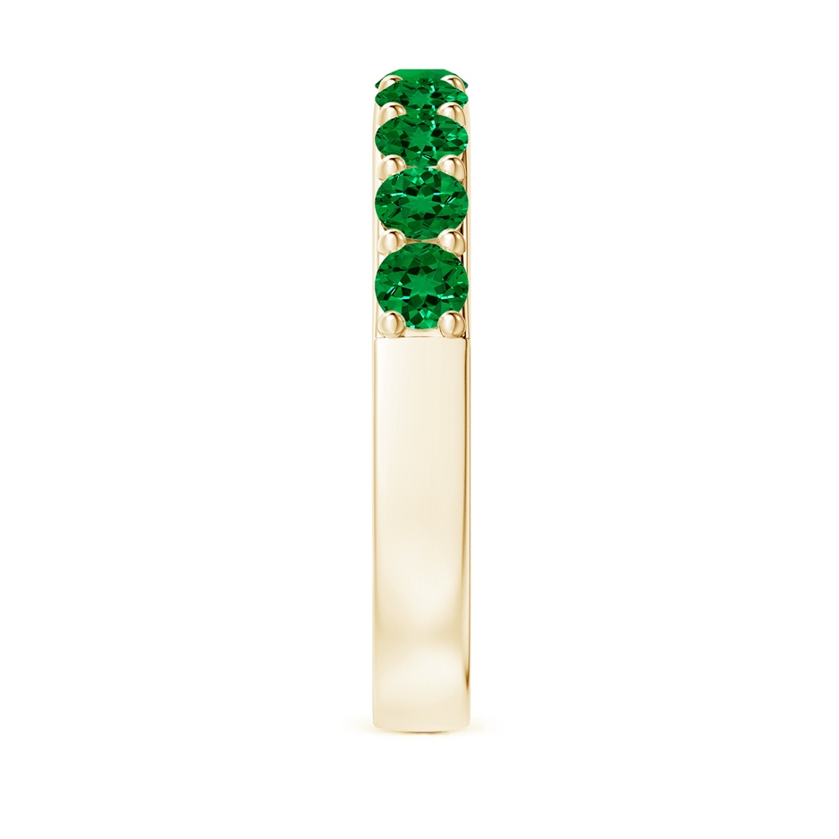 3mm Labgrown Lab-Grown Prong Set Half Eternity Round Emerald Wedding Ring in Yellow Gold side 299