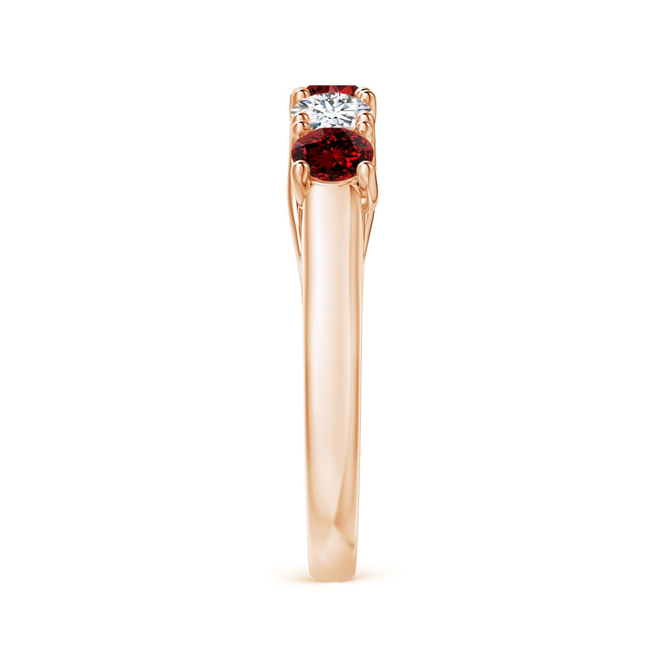 3.8mm Labgrown Lab-Grown Half Eternity Five Stone Ruby and Lab Diamond Wedding Ring in Rose Gold side 299