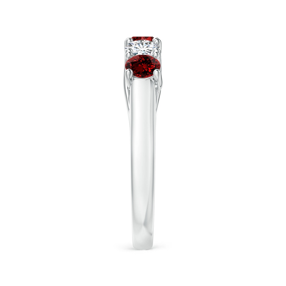 3.8mm Labgrown Lab-Grown Half Eternity Five Stone Ruby and Lab Diamond Wedding Ring in S999 Silver side 299