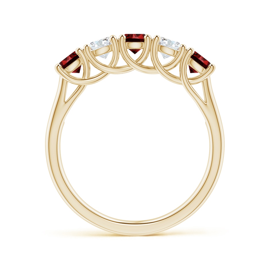 3.8mm Labgrown Lab-Grown Half Eternity Five Stone Ruby and Lab Diamond Wedding Ring in Yellow Gold side 199