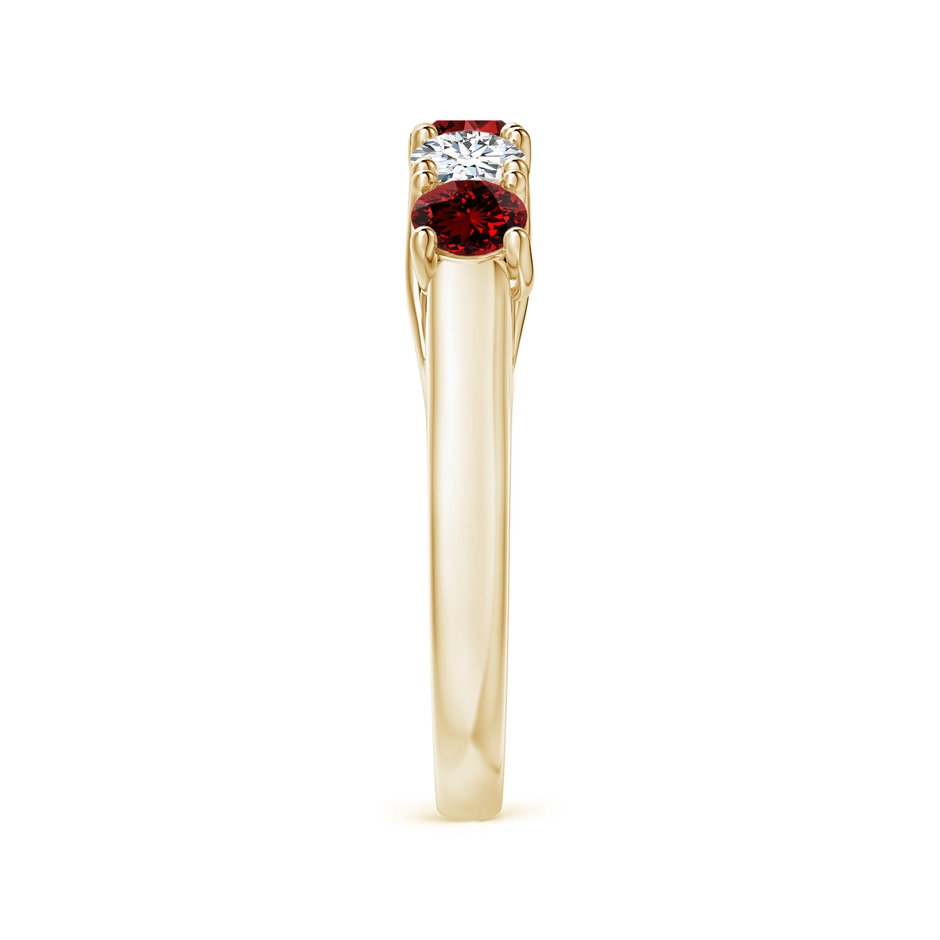 3.8mm Labgrown Lab-Grown Half Eternity Five Stone Ruby and Lab Diamond Wedding Ring in Yellow Gold side 299