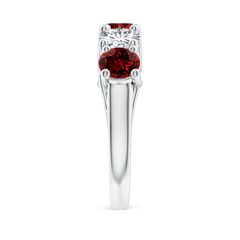 5.5mm Labgrown Lab-Grown Half Eternity Five Stone Ruby and Lab Diamond Wedding Ring in P950 Platinum side 299