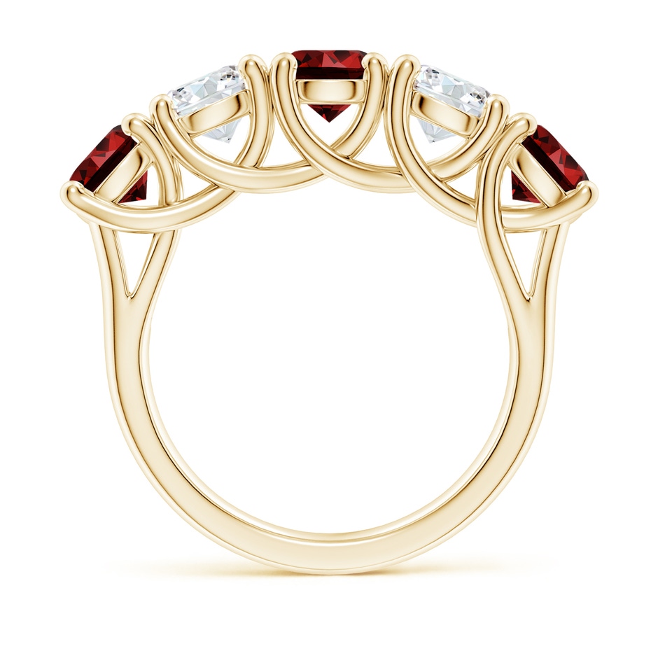 5.5mm Labgrown Lab-Grown Half Eternity Five Stone Ruby and Lab Diamond Wedding Ring in Yellow Gold side 199