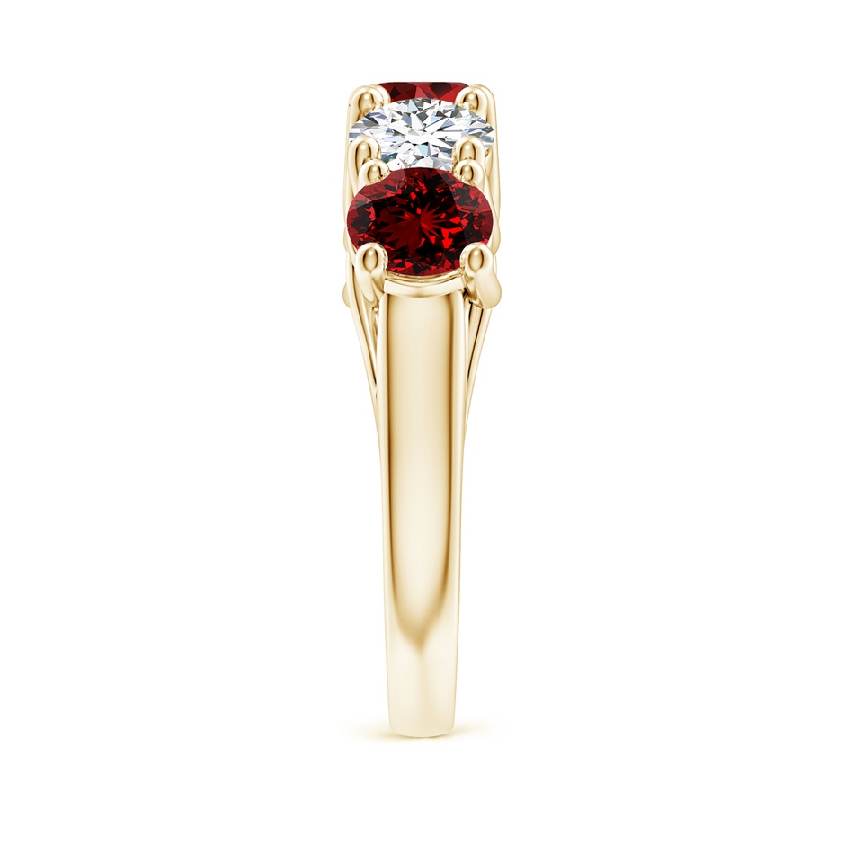 5.5mm Labgrown Lab-Grown Half Eternity Five Stone Ruby and Lab Diamond Wedding Ring in Yellow Gold side 299