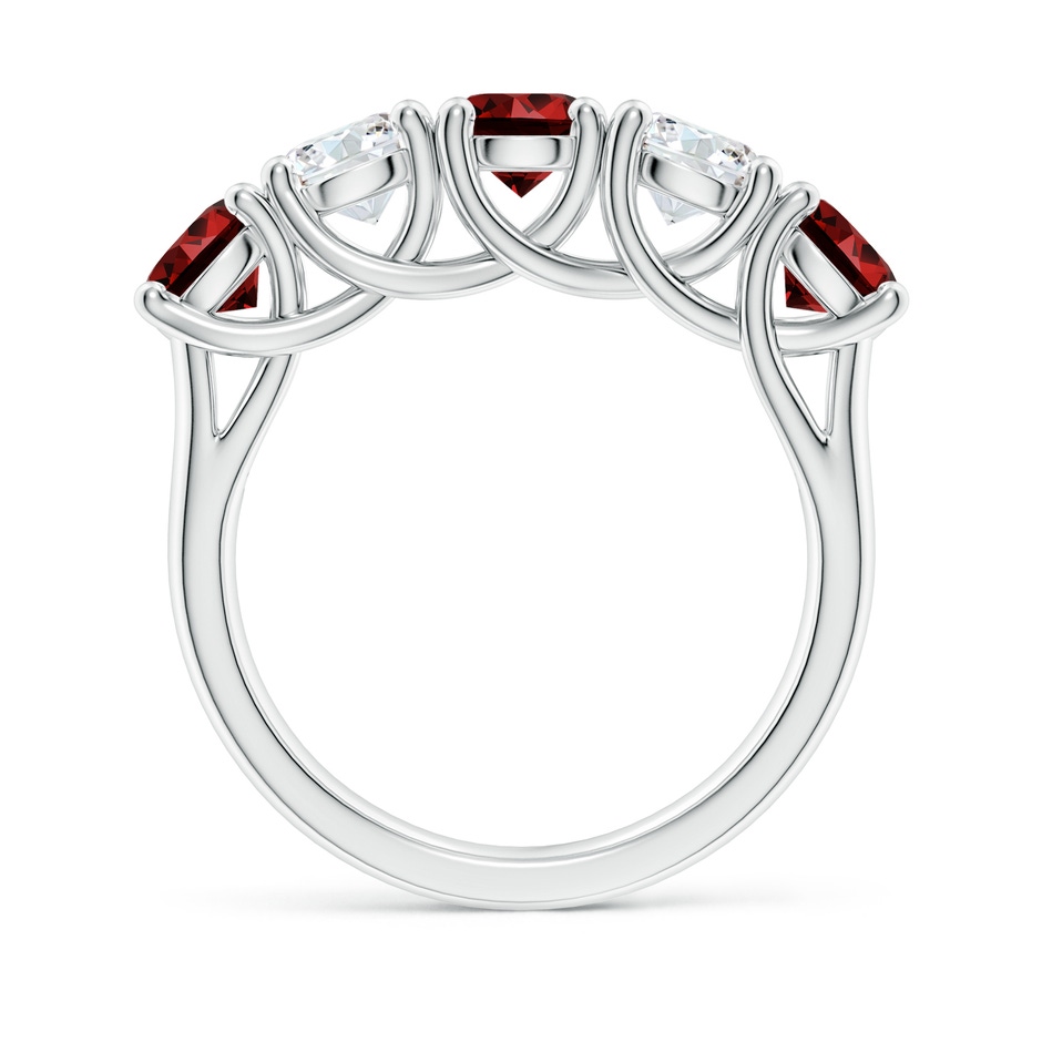 5mm Labgrown Lab-Grown Half Eternity Five Stone Ruby and Lab Diamond Wedding Ring in White Gold side 199