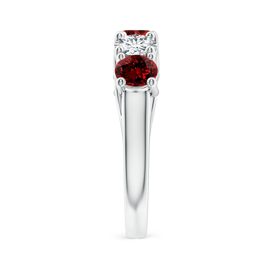 5mm Labgrown Lab-Grown Half Eternity Five Stone Ruby and Lab Diamond Wedding Ring in White Gold side 299