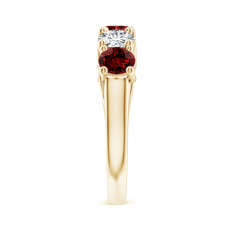 5mm Labgrown Lab-Grown Half Eternity Five Stone Ruby and Lab Diamond Wedding Ring in Yellow Gold side 299