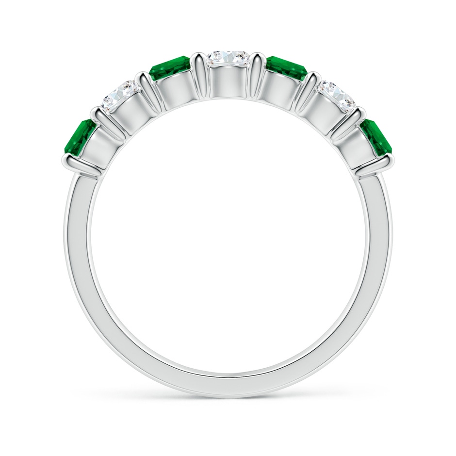 3.5mm Labgrown Lab-Grown Half Eternity Seven Stone Emerald and Lab Diamond Wedding Ring in 18K White Gold side 199