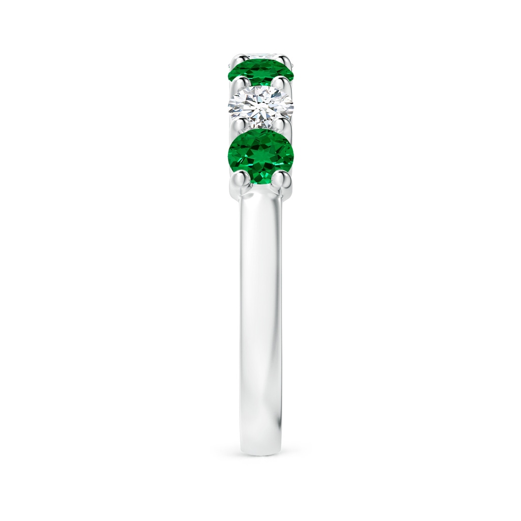 3.5mm Labgrown Lab-Grown Half Eternity Seven Stone Emerald and Lab Diamond Wedding Ring in White Gold Side 299