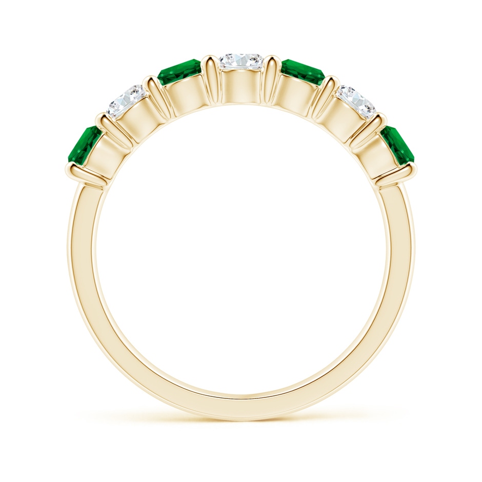 3.5mm Labgrown Lab-Grown Half Eternity Seven Stone Emerald and Lab Diamond Wedding Ring in Yellow Gold side 199