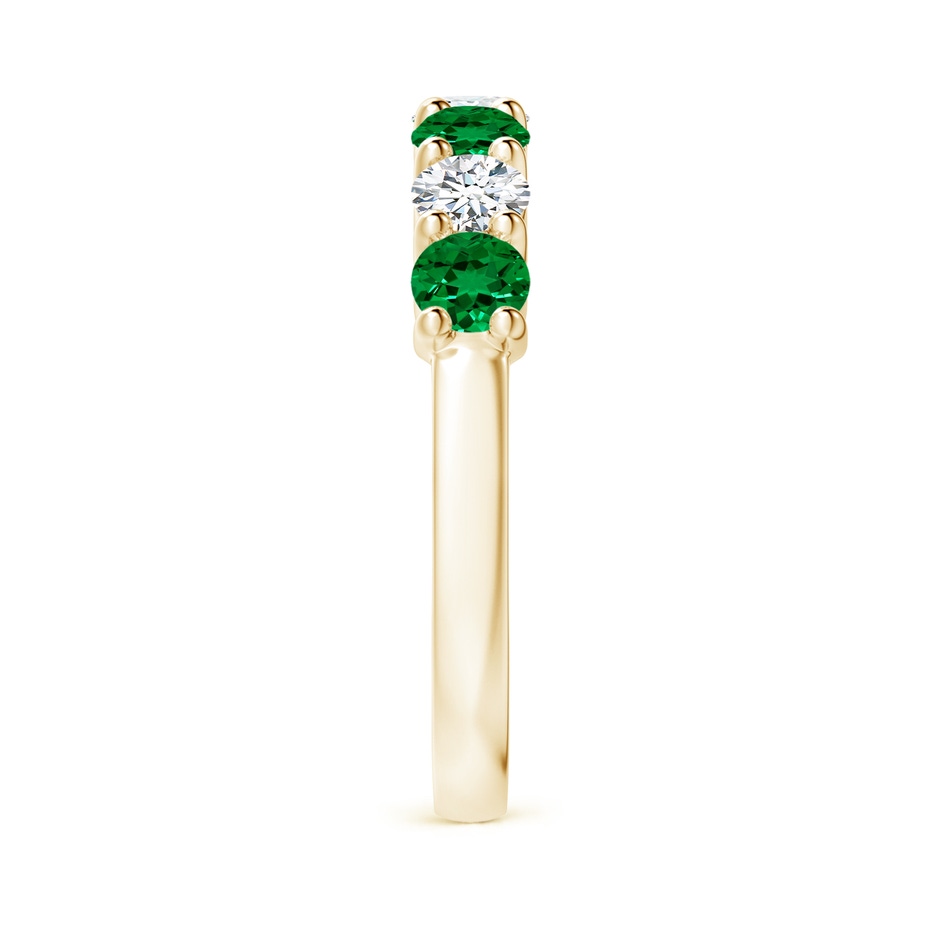 3.5mm Labgrown Lab-Grown Half Eternity Seven Stone Emerald and Lab Diamond Wedding Ring in Yellow Gold side 299