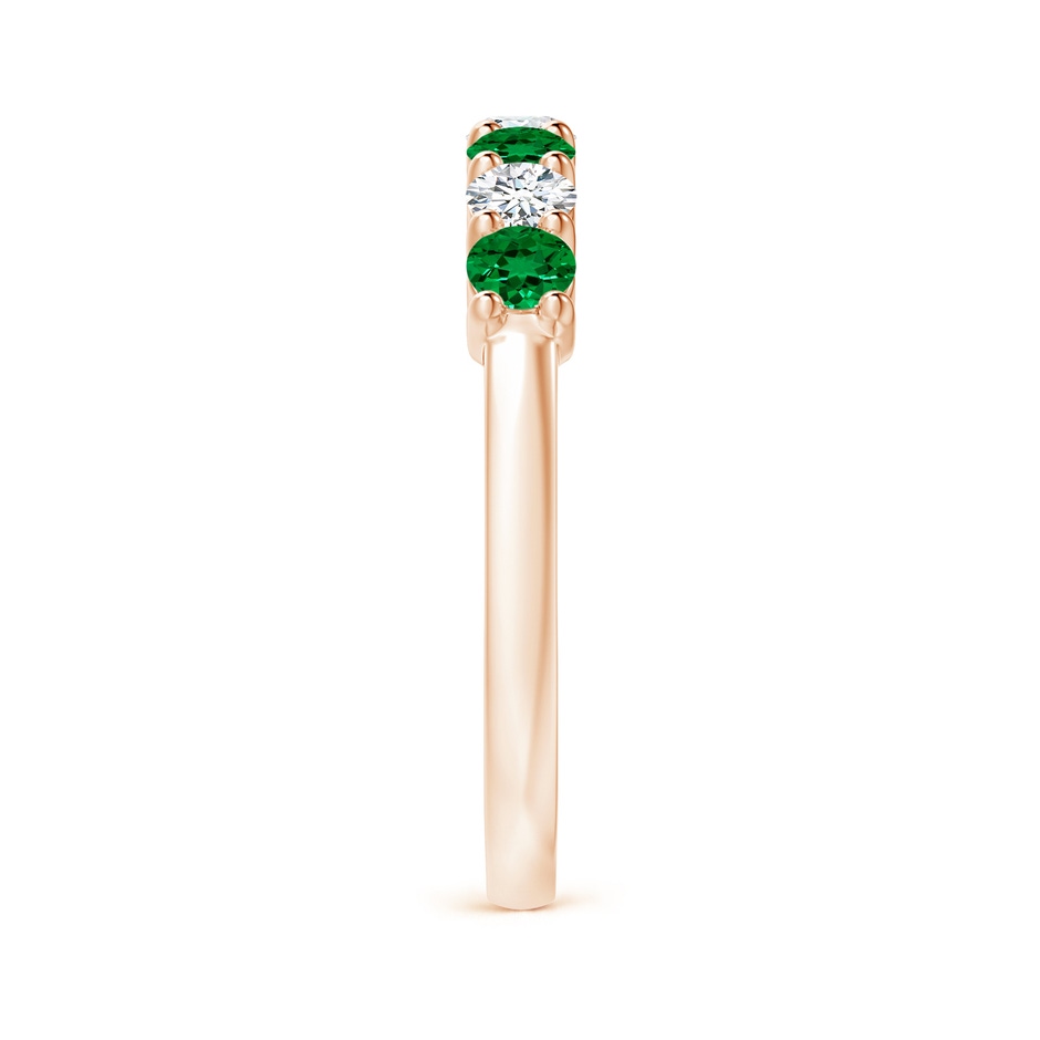 3mm Labgrown Lab-Grown Half Eternity Seven Stone Emerald and Lab Diamond Wedding Ring in Rose Gold side 299
