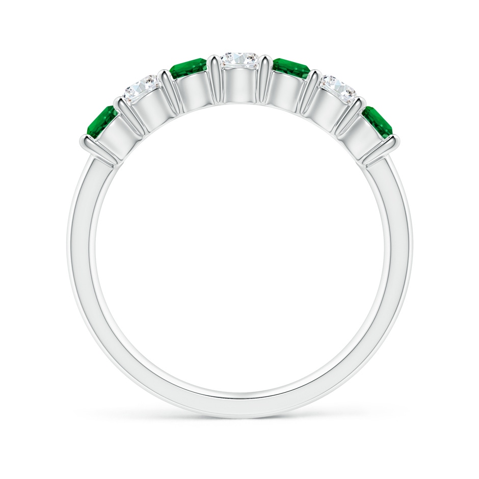 3mm Labgrown Lab-Grown Half Eternity Seven Stone Emerald and Lab Diamond Wedding Ring in White Gold side 199