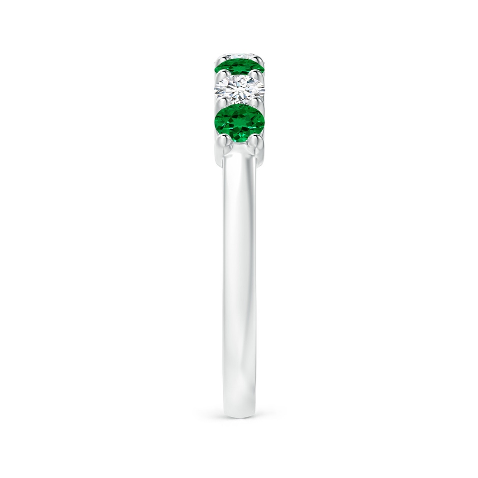 3mm Labgrown Lab-Grown Half Eternity Seven Stone Emerald and Lab Diamond Wedding Ring in White Gold side 299