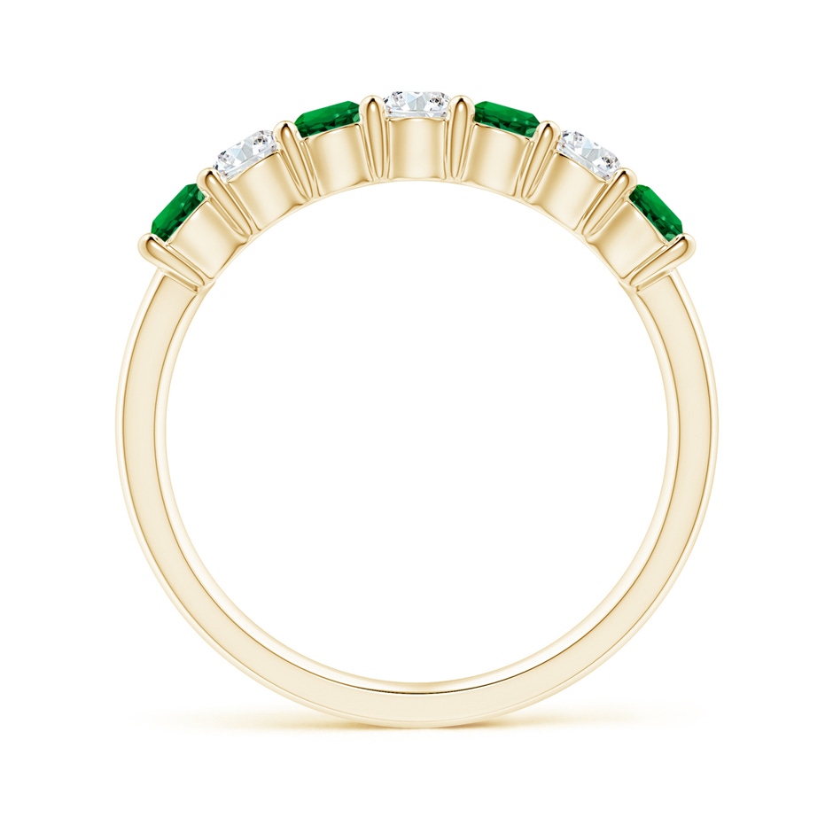 3mm Labgrown Lab-Grown Half Eternity Seven Stone Emerald and Lab Diamond Wedding Ring in Yellow Gold side 199